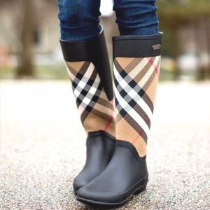 burberry check boots